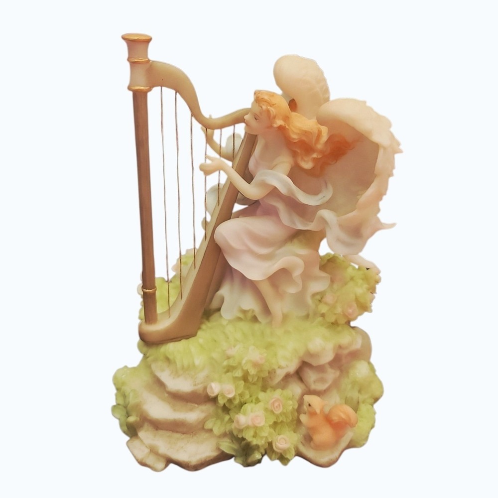 Seraphim Classics Jocelyn Angel With Harp #80081 Roman Inc 2002 Figurine w...